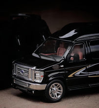 Load image into Gallery viewer, MK 1:64 Black Decal E350 XLT Van Motorhome RV Sport Model Diecast Metal Car