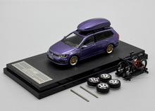 Load image into Gallery viewer, Zoom 1:64 Purple VW Golf 7R VII Wagon Roof Bike Model Diecast Metal Car New Collection