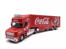 Load image into Gallery viewer, 1:76 Red Coke Christmas Scania T Cab Delivery Truck Model Diecast Metal Car