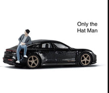 Load image into Gallery viewer, 1:64 Painted Figure Mini Model Toy Miniature Car Scenes Resin Sitting Hat Man