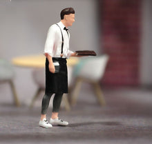 Load image into Gallery viewer, 1:64 Painted Figure Model Miniature Resin Diorama Sand Toy Cafe Waiter Waitress New