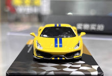 Load image into Gallery viewer, TOC 1:64 Yellow 488 Pista Coupe Sports Model Diecast Metal Car New Collection