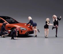 Load image into Gallery viewer, 1:64 Painted Figure Model Miniature Resin Diorama Toy Sand Sexy Lady Black Suit