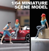 Load image into Gallery viewer, 1:64 Painted Figure Mini Model Toy Miniature Car Scenes Resin Hot sitting girl