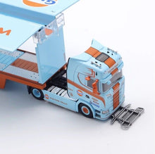Load image into Gallery viewer, 1:64 Scania S730 Gulf Enclosed Double Deck Truck Model Diecast Metal Car New