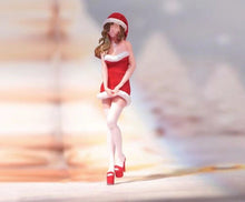 Load image into Gallery viewer, 1:64 Painted Figure Model Miniature Resin Diorama Sand Christmas Santa Girl Toy