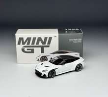 Load image into Gallery viewer, Minigt 1:64 White Martin DBS Coupe Sports Model Diecast Metal Car New Collection