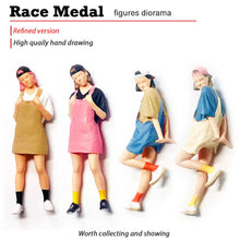 Load image into Gallery viewer, 1:64 Painted Figure Mini Model Miniature Resin Diorama Braces Skirt Girl Sand