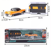 Load image into Gallery viewer, Maisto 1:64 1955 Century Alameda Traveler Trailer Tow & Go Model Metal Car