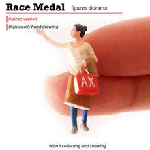 Load image into Gallery viewer, 1:64 Painted Figure Mini Model Miniature Resin Diorama Shopaholic Shopping Lady