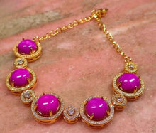 Load image into Gallery viewer, Nature Jade Beaded Bracelet Jewelry Blessing Lucky Fortune Gift For Her Pink aa