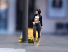Load image into Gallery viewer, 1:64 Painted Figure Model Miniature Resin Sand Cool Girl Pretty Lady in Black