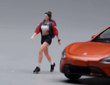 Load image into Gallery viewer, 1:64 Painted Figure Model Miniature Resin Diorama Toy Sand Hiking Lady Cool Girl