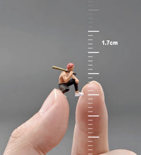 Load image into Gallery viewer, 1:64 Painted Figure Mini Model Miniature Resin Diorama BaseballBat Squatting Boy
