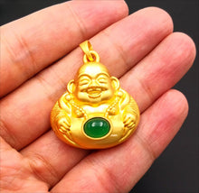 Load image into Gallery viewer, Nature Jade Laughing Budha Pendant Necklace Gift Jewelry charm Blessing Fortune