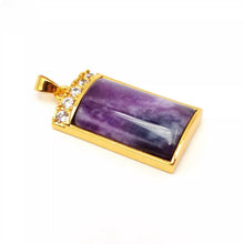 Load image into Gallery viewer, Nature Jade Purple Plaque Pendant Necklace Gift Jewelry charm Blessing Lucky New