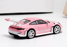 Load image into Gallery viewer, MJ 1:64 Light Pink 911 GT3 Rs Sports Model Diecast Metal Car New Collection