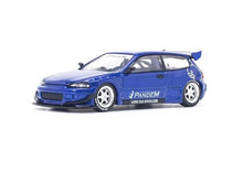 Load image into Gallery viewer, Poprace 1:64 Blue Civic EG6 SIR Pandem Hatchback Model Diecast Metal Car New Collection