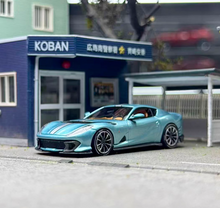 Load image into Gallery viewer, TOC 1:64 Ice Blue 812C Coupe Racing Sports Model Diecast Metal Car New Collection