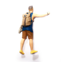 Load image into Gallery viewer, 1:64 Painted Figure Mini Model Miniature Resin Diorama Sand Caual Man Backpacker