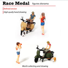 Load image into Gallery viewer, 1:64 Painted Figure Mini Model Miniature Resin Diorama Motocycle Couple Lovers