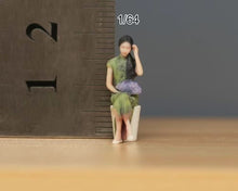 Load image into Gallery viewer, 1:64 Painted Figure Model Miniature Resin Diorama Sand Qipao Beauty Lady Girl