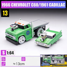 Load image into Gallery viewer, Maisto 1:64 1966 C06 Flatbed Trailer 1961 Cadillac Model Diecast Metal Car New