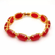 Load image into Gallery viewer, Nature Jade Beaded Bracelet Jewelry Blessing Lucky Fortune Gift For Her Red b