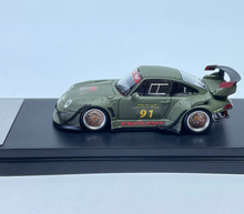 Load image into Gallery viewer, SW 1:64 Matte Green RWB 911 993 #91 Sports Model Diecast Metal Car New Collection