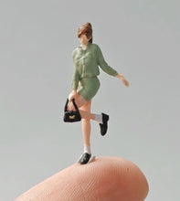 Load image into Gallery viewer, 1:64 Painted Figure Mini Model Miniature Resin Diorama Sand Green Dress Girl Toy New