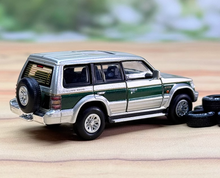 Load image into Gallery viewer, BM 1:64 Silver Green Pajero Off Road SUV Model Diecast Metal Car New