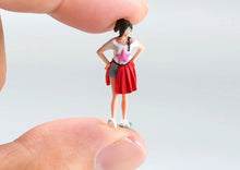 Load image into Gallery viewer, 1:64 Painted Figure Model Miniature Resin Diorama Toy Sand Pretty Red Skirt Girl
