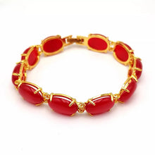 Load image into Gallery viewer, Nature Jade Beaded Bracelet Jewelry Blessing Lucky Fortune Gift For Her Red c