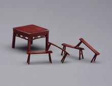 Load image into Gallery viewer, 1:64 Painted Figure Model Miniature Resin Diorama Sand Vintage Table Chair Set