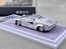 Load image into Gallery viewer, FY 1:64 Silver Countach LP5000 QV Racing Sports Model Diecast Metal Car New Collection