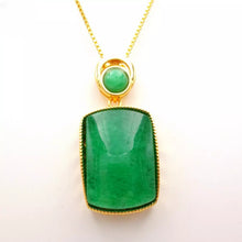 Load image into Gallery viewer, Nature Jade Peace Fortune Plaque Pendant Necklace Gift Jewelry charm Blessing