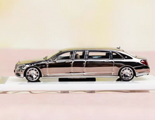 Load image into Gallery viewer, SH 1:64 Plating Silver Maybach S600 Pullman Limousine Model Diecast Metal Car
