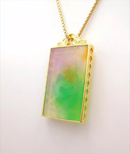 Load image into Gallery viewer, Nature Jade Dragon Rectangle Pendant Necklace Gift Jewelry charm Blessing Lucky