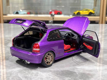 Load image into Gallery viewer, MH 1:18 Purple Civic Type R EK9 B16B Vtec Engine Model Diecast Metal Car New Collection