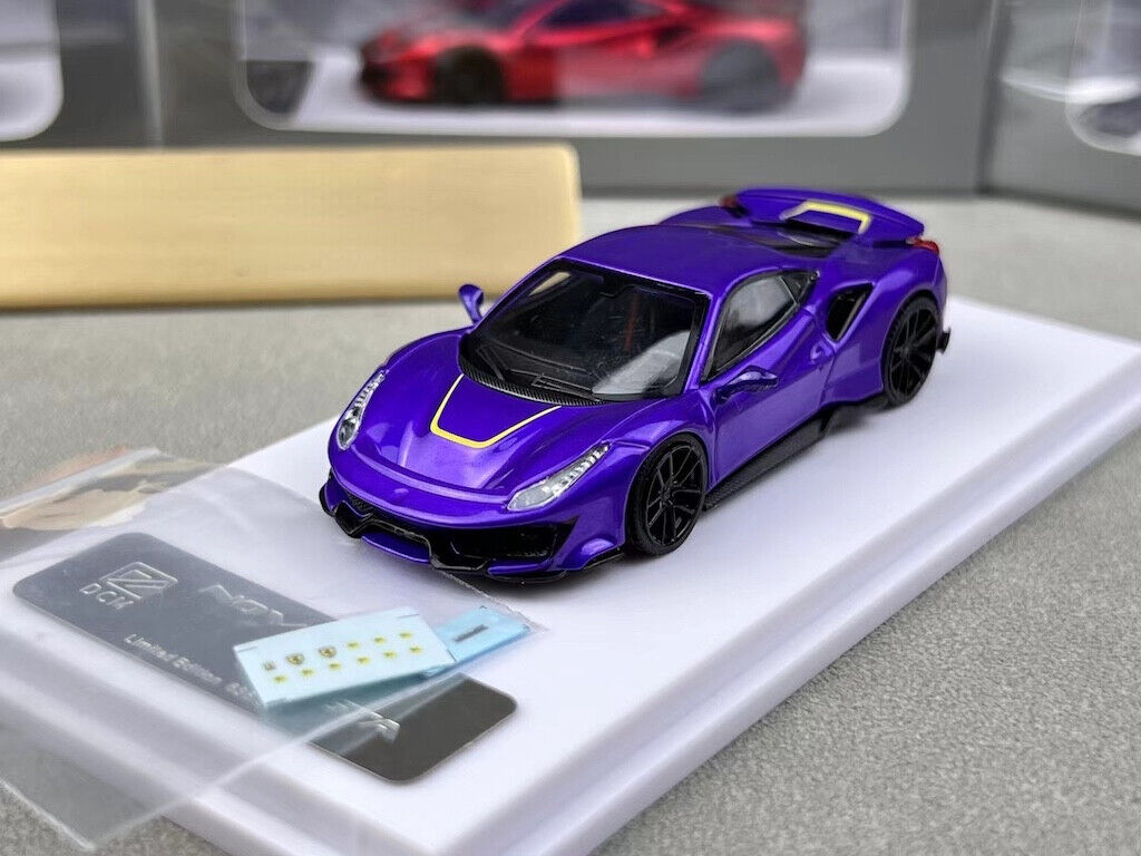 DCM 1:64 Purple Novitec 488 Pista Racing Sports Model Diecast