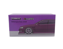 Load image into Gallery viewer, Tarmac 1:64 JDM Purple Chaser JZX100 VERTEX Sports Model Diecast Metal Car New
