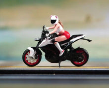Load image into Gallery viewer, 1:64 Painted Figure Model Miniature Resin Diorama Sand Girl Helmet Motorcycle Collection