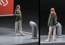 Load image into Gallery viewer, 1:64 Painted Figure Mini Model Miniature Resin Diorama Sand Girl Green Jacket New