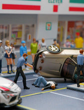 Load image into Gallery viewer, 1:64 Painted Figure Mini Model Miniature Resin Diorama Police Car Accident Scene New Scene