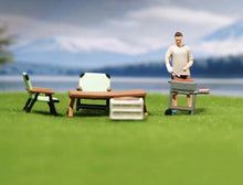 Load image into Gallery viewer, 1:64 Painted Figure Model Miniature Resin Diorama Sand Camping Outdoor Barbecue Collection