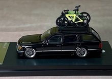 Load image into Gallery viewer, Mortal 1:64 Black VIP S124 E300 Wagon Roof Bike Model Diecast Metal Car New