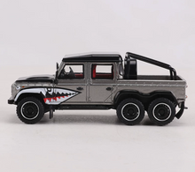 Load image into Gallery viewer, Shadow 1:64 Silver Shark Defender 6x6 Pickup Truck Model Diecast Metal Car New Collection