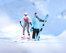 Load image into Gallery viewer, 1:64 Painted Figure Model Miniature Resin Diorama Sand Skii Snowboard Sports Toy Collection