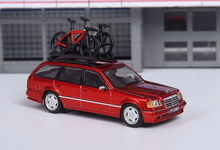 Load image into Gallery viewer, Mortal 1:64 Red S124 E300 Wagon Roof Bike Model Diecast Metal Car New
