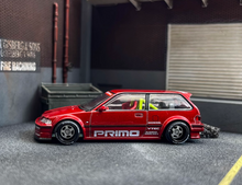 Load image into Gallery viewer, Kaido 1:64 Red Civic EF WORKS V2 Widebody Sport Model Diecast Metal Car New Collection